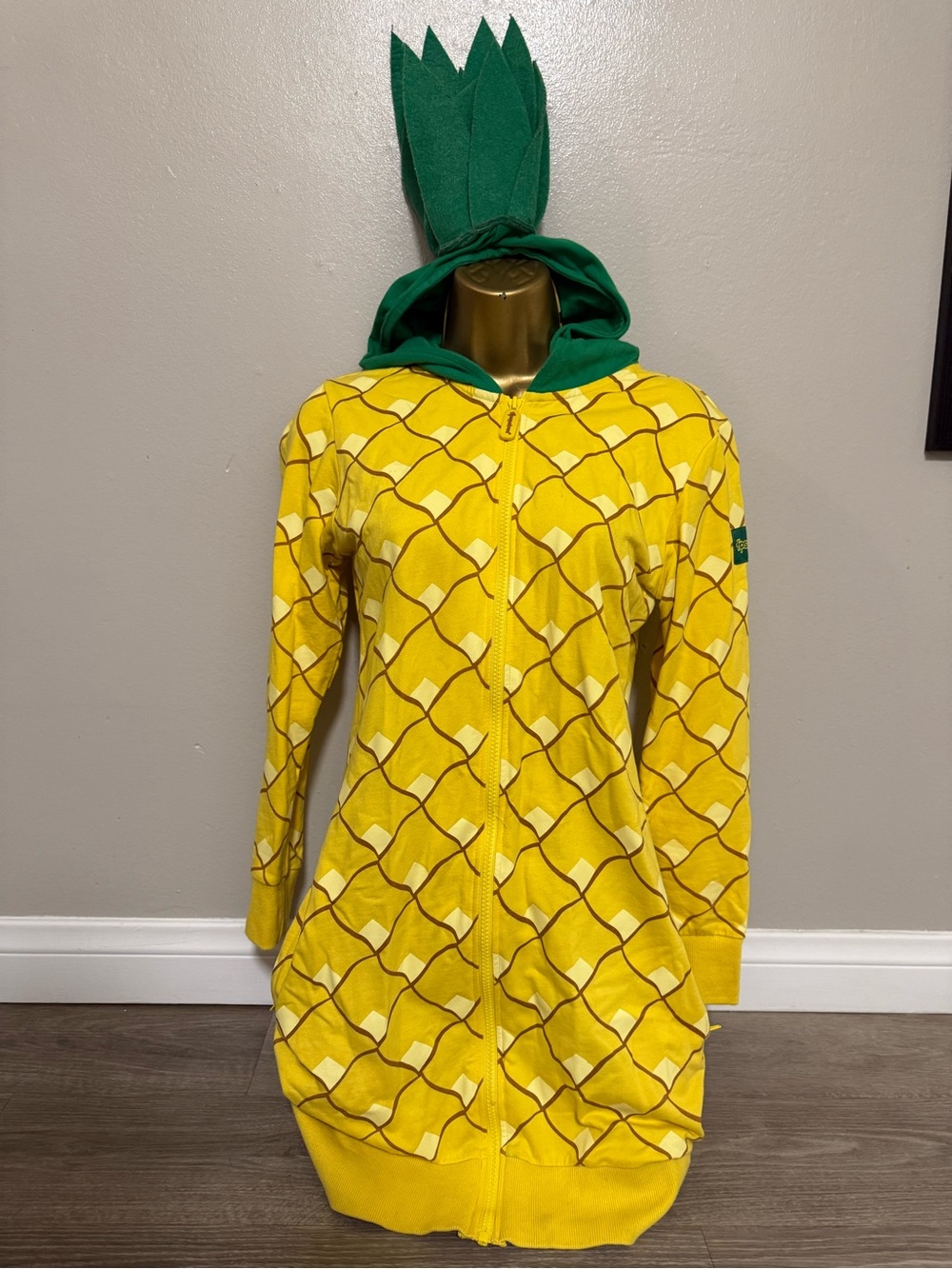 Tipsy Elves Pineapple Onesie/Zipper Jacket with Hood - Picture 3 of 6